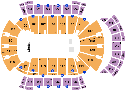 VyStar Veterans Memorial Arena PBR Seating Chart